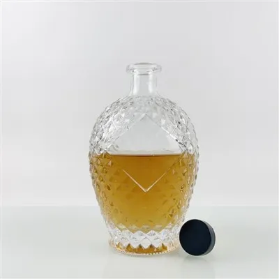 Kodubaar 700 ml ümmargune pallikujuline viski veini õlu vesi joogiklaaspudel karahvin korgiga korgiga